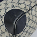 GUCCI GG Supreme Sherry Line Boston Bag PVC Navy Gold Auth LNZ314-15