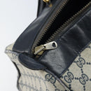GUCCI GG Supreme Sherry Line Boston Bag PVC Navy Gold Auth LNZ314-10