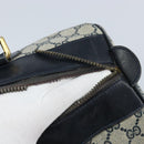 GUCCI GG Supreme Sherry Line Boston Bag PVC Navy Gold Auth LNZ314-7