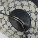 GUCCI GG Supreme Sherry Line Boston Bag PVC Navy Gold Auth LNZ318-14