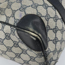 GUCCI GG Supreme Sherry Line Boston Bag PVC Navy Gold Auth LNZ318-16