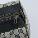 GUCCI GG Supreme Sherry Line Boston Bag PVC Navy Gold Auth LNZ318-10