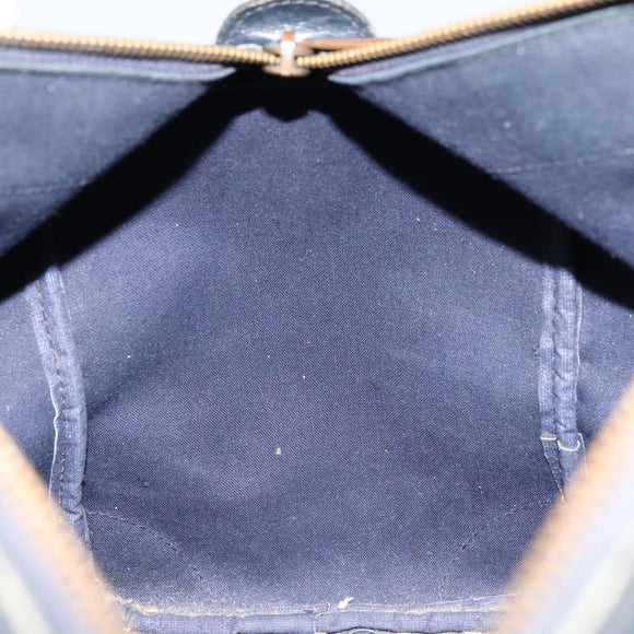 GUCCI GG Supreme Sherry Line Boston Bag PVC Navy Gold Auth LNZ318
