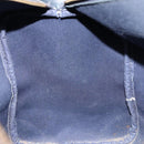 GUCCI GG Supreme Sherry Line Boston Bag PVC Navy Gold Auth LNZ318-18
