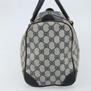 GUCCI GG Supreme Sherry Line Boston Bag PVC Navy Gold Auth LNZ318-3
