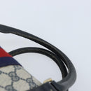 GUCCI GG Supreme Sherry Line Boston Bag PVC Navy Gold Auth LNZ318-8