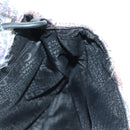 CHANEL Chain Camelia Shoulder Bag Tweed Purple Silver CC Auth LNZ320SAv-23
