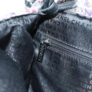CHANEL Chain Camelia Shoulder Bag Tweed Purple Silver CC Auth LNZ320SAv-25
