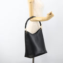 GUCCI Bamboo Shoulder Bag Leather Black Gold 001 3006 Auth LNZ326-22