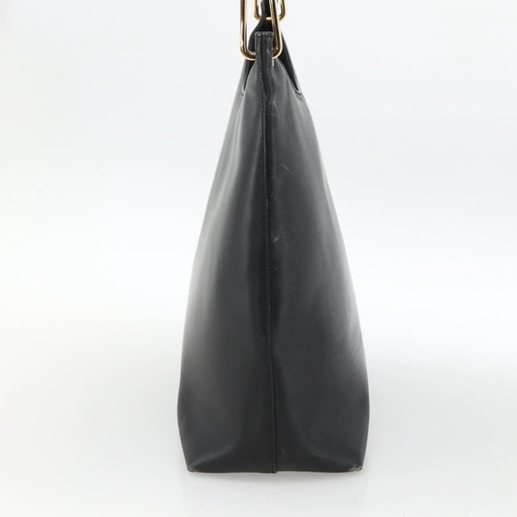 GUCCI Bamboo Shoulder Bag Leather Black Gold 001 3006 Auth LNZ326