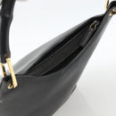 GUCCI Bamboo Shoulder Bag Leather Black Gold 001 3006 Auth LNZ326-6