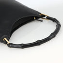 GUCCI Bamboo Shoulder Bag Leather Black Gold 001 3006 Auth LNZ326-7