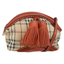 BURBERRY Nova Check Shoulder Bag PVC Beige Gold Auth LNZ329A-1
