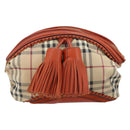 BURBERRY Nova Check Shoulder Bag PVC Beige Gold Auth LNZ329A-13