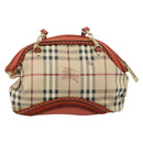 BURBERRY Nova Check Shoulder Bag PVC Beige Gold Auth LNZ329A-2