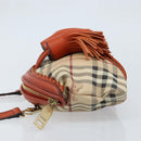 BURBERRY Nova Check Shoulder Bag PVC Beige Gold Auth LNZ329A-4