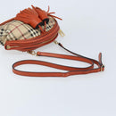 BURBERRY Nova Check Shoulder Bag PVC Beige Gold Auth LNZ329A-7