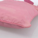 PRADA Shoulder Bag Nylon Leather Pink Silver Auth LNZ333-8