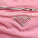 PRADA Shoulder Bag Nylon Leather Pink Silver Auth LNZ333-18