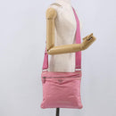 PRADA Shoulder Bag Nylon Leather Pink Silver Auth LNZ333-23