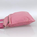 PRADA Shoulder Bag Nylon Leather Pink Silver Auth LNZ333-3
