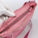 PRADA Shoulder Bag Nylon Leather Pink Silver Auth LNZ333-6