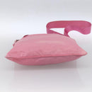 PRADA Shoulder Bag Nylon Leather Pink Silver Auth LNZ333-5