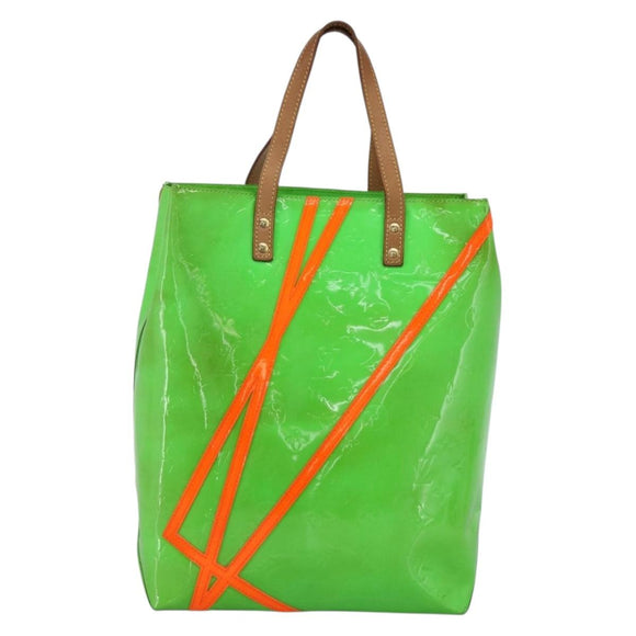 LOUIS VUITTON Monogram Vernis Fluo Reade MM Tote Bag Veil M91901 LV Auth LNZ334V