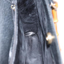 GUCCI Bamboo Tote Bag Leather Black Gold 002 0260 Auth LNZ335-21