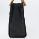 GUCCI Bamboo Tote Bag Leather Black Gold 002 0260 Auth LNZ335-5