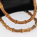 GUCCI Bamboo Tote Bag Leather Black Gold 002 0260 Auth LNZ335-8