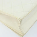 CHANEL Matelasse Chain Shoulder Bag Lamb Skin White Gold CC Auth LNZ336A-16