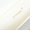 CHANEL Matelasse Chain Shoulder Bag Lamb Skin White Gold CC Auth LNZ336A-18