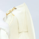 CHANEL Matelasse Chain Shoulder Bag Lamb Skin White Gold CC Auth LNZ336A-19