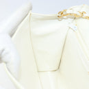 CHANEL Matelasse Chain Shoulder Bag Lamb Skin White Gold CC Auth LNZ336A-20