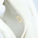 CHANEL Matelasse Chain Shoulder Bag Lamb Skin White Gold CC Auth LNZ336A-11