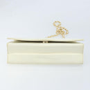 CHANEL Matelasse Chain Shoulder Bag Lamb Skin White Gold CC Auth LNZ336A-5