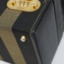 FENDI Pecan Canvas Hand Bag PVC 2way Black Brown Auth LNZ340-16