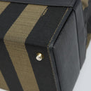FENDI Pecan Canvas Hand Bag PVC 2way Black Brown Auth LNZ340-18