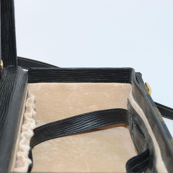 FENDI Pecan Canvas Hand Bag PVC 2way Black Brown Auth LNZ340