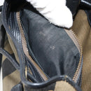 FENDI Pecan Canvas Hand Bag PVC 2way Black Brown Auth LNZ340-12