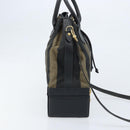 FENDI Pecan Canvas Hand Bag PVC 2way Black Brown Auth LNZ340-4