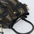 FENDI Pecan Canvas Hand Bag PVC 2way Black Brown Auth LNZ340-6