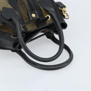 FENDI Pecan Canvas Hand Bag PVC 2way Black Brown Auth LNZ340-7