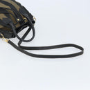 FENDI Pecan Canvas Hand Bag PVC 2way Black Brown Auth LNZ340-8