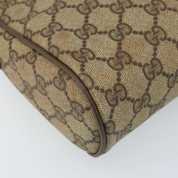 GUCCI GG Supreme Web Sherry Line Clutch Bag PVC Beige Gold 89 01 012 Auth LNZ341