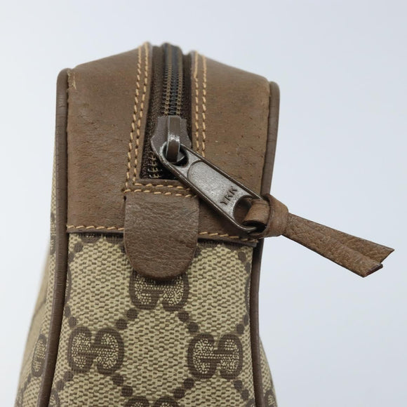 GUCCI GG Supreme Web Sherry Line Clutch Bag PVC Beige Gold 89 01 012 Auth LNZ341