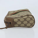 GUCCI GG Supreme Web Sherry Line Clutch Bag PVC Beige Gold 89 01 012 Auth LNZ341-4