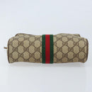 GUCCI GG Supreme Web Sherry Line Clutch Bag PVC Beige Gold 89 01 012 Auth LNZ341-6