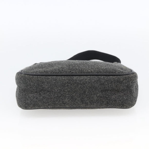 PRADA Hand Pouch Wool Gray Auth LNZ343